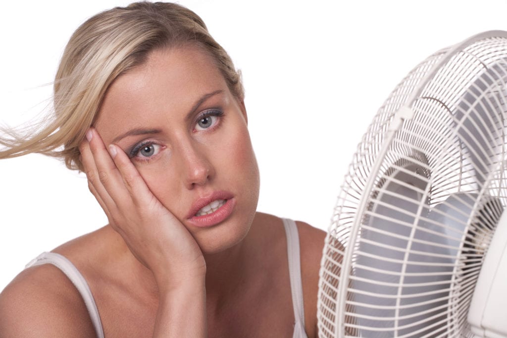 cool off with fan - blond with fan